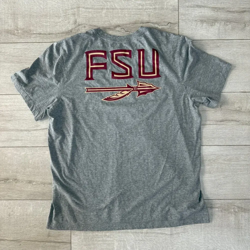 Nike Florida State Seminoles Short Sleeve Graphic T-Shirt Gray XL FSU